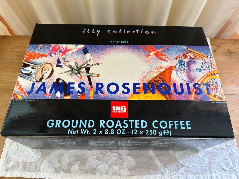 Illy Collection Espressotassen James Rosenquist (6 Tassen + Untertassen, 1995, OVP)